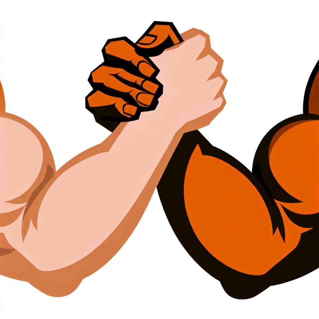 two strong arms shaking hands